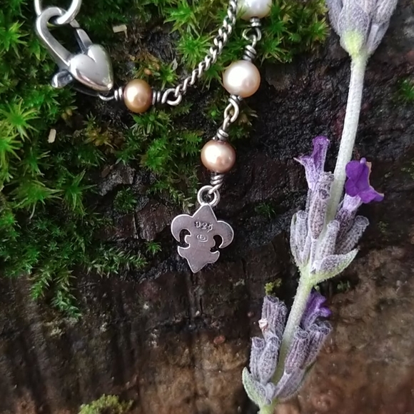 Vintage Sterling Silver Pearl necklace - Picture 2 of 9